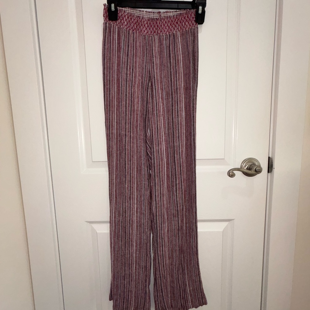 Full Tilt Red and White Striped Wide Leg Pants